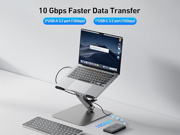 BENFEI Laptop Stand with USB C 6in1 Docking Station