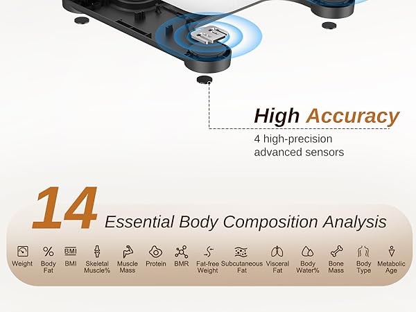 high accuracy 4 high precision advanced sensors body composition scale balanza de peso corporal