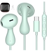 USB C Headphones for Samsung S24 Ultra S23 FE, Type C Earphones with Microphone HiFi Stereo Wired...