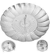 Cluren Steamer Basket for Cooking 304 Stainless Steel Entirely Thickened,Collapsible Steamer Inse...