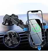 Wireless Car Charger Mount, SONRU 15W Fast Charging Auto-Clamping Car Phone Holder, Windshield Da...
