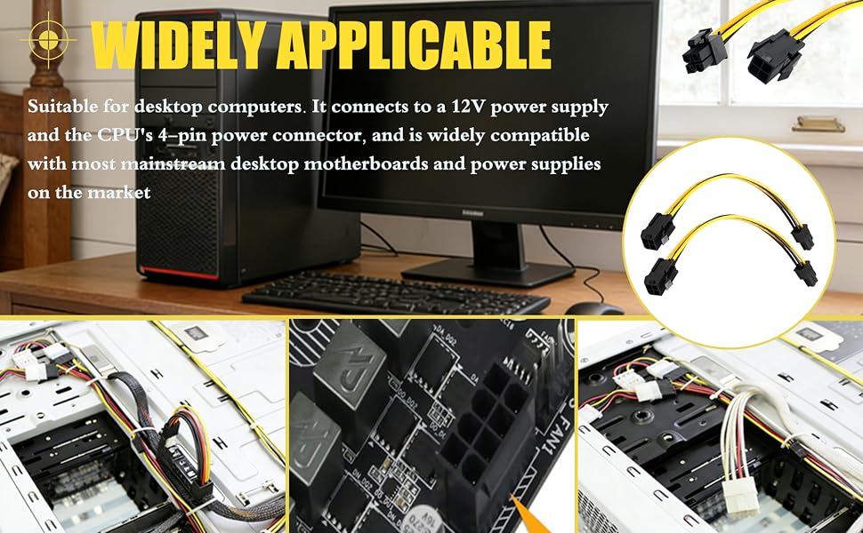 4 Pin P4 CPU Power Extension Cable 8 Inch