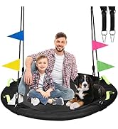 HeyZoo 48 inch Tree Swing, Larger Saucer Flying Swing for Whole Family, 900lbs Weight Capacity, w...