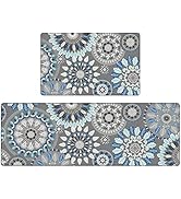 Pauwer Boho Kitchen Rugs Set of 2 Anti Fatigue Mats for Kitchen Floor Cushioned Kitchen Rugs and ...