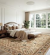Joydeco 5x7 Area Rugs for Living Room, Machine Washable Vintage Area Rugs, Low Pile Non Slip Carp...
