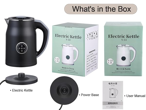 Electric Kettle 1.2L with 45-90? Temp Control, 1000W Fast Heating 6-Min Deep Boil,