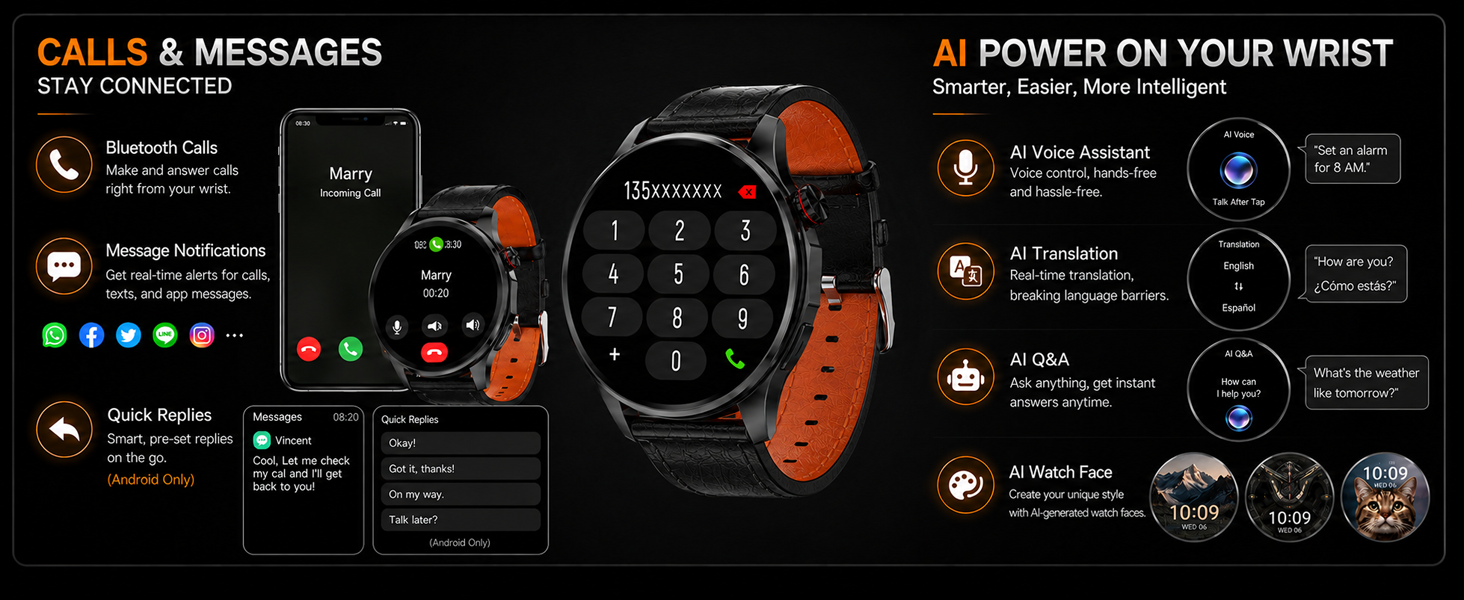 Smart watch with Calling and Texting Capabilities