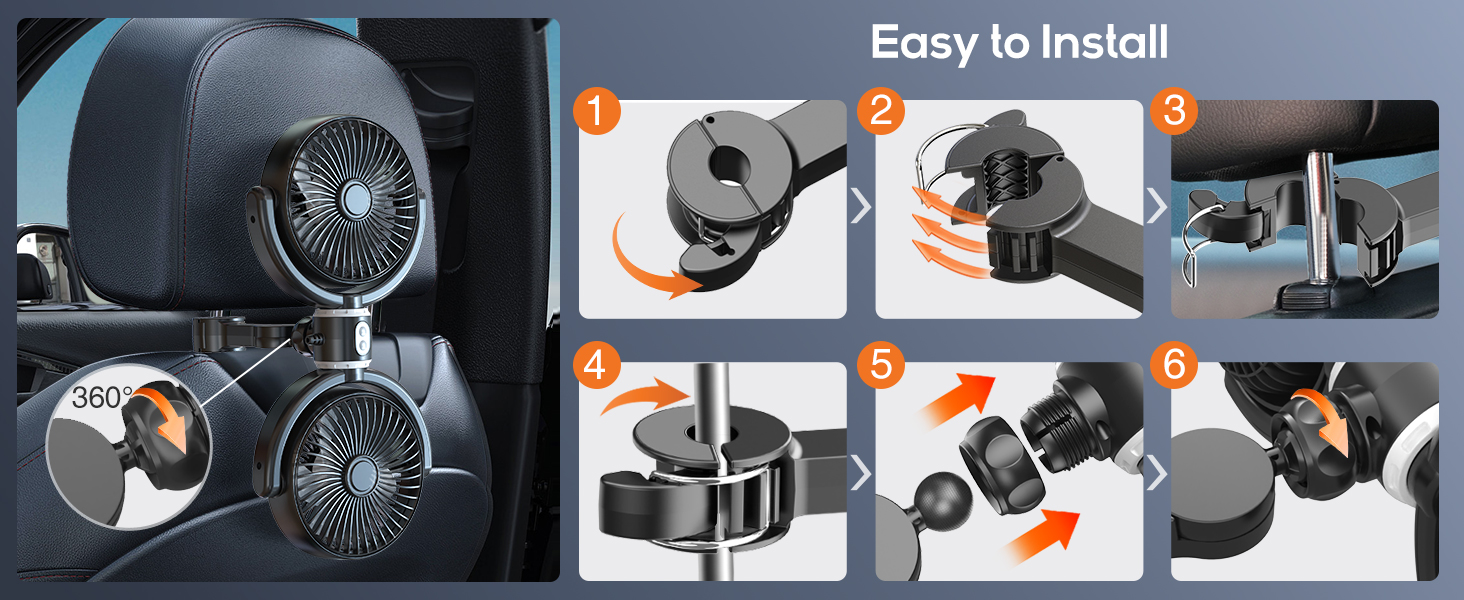 fan for car easy to install