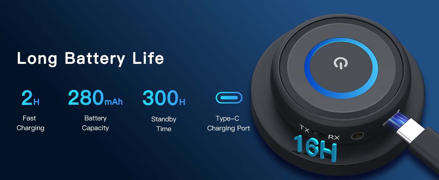 Bluetooth Transmitter Receiver for TV Airplane Home Stereo Wireless Adapter Low Latency Dual Link