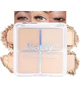 Kaely Powder Eyeshadow Quad, Vanilla Nude Beige Matte Shimmer Eyeshadow Palette Makeup, Neutral E...