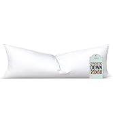 Pillowflex Synthetic Down Pillow Insert - 20x60 Down Alternative Pillow, Ultra Soft Body Pillow, ...