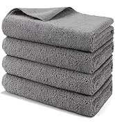 HOMEXCEL Professional Large Microfiber Car Drying Towels 4 Pack, Lint Free, Scratch Free, Highly ...