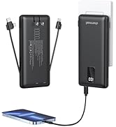 charmast Portable Charger with Built-in Cables and Wall Plug, 10000mAh USB C Portable Power Bank,...