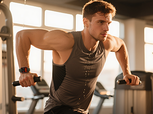 Fitness scene with fitness trackers