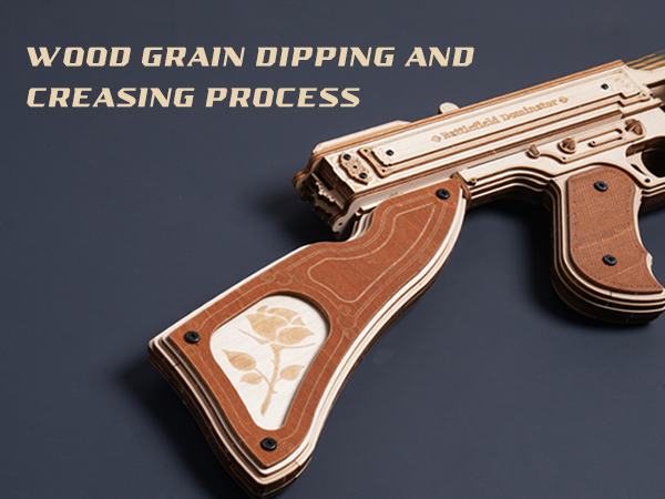 Carved design on the toy gun body is very exquisite, and the rose print on the gunstock