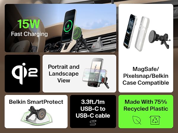 Wireless Charging Car Vent Mount
