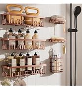 Veken Shower Caddy 6-Pack, No Drilling &amp; Rustproof, Waterproof Adhesive Shelves Rack with Soap Ho...