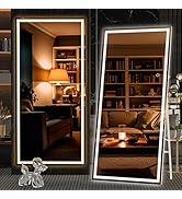 Hasipu Full Length Mirror with Lights, 71" x 32" LED Lighted Floor Standing Mirror, Full Body Dre...