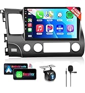 8 CORE 4G+64G Car Stereo Radio for Honda Civic 2006-2011 with Wireless CarPlay Android Auto, 10.1...