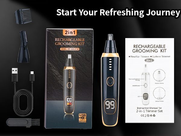 Nose &amp; Eyebrow Hair Trimmer for Women Men,Painless Rechargeable Ear &amp; Nose Hair Trimmer Clipper
