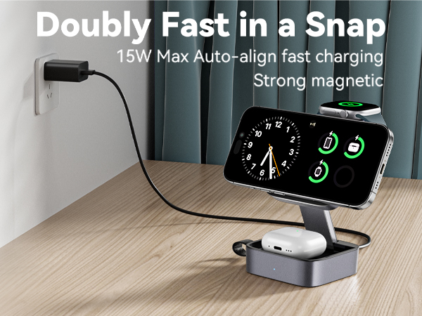 foldable 3 in 1 wireless charging station