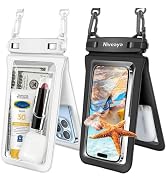 Niveaya Double Space Waterproof Phone Pouch - 2 Pack, Waterproof Phone Lanyard Case with iPhone 1...