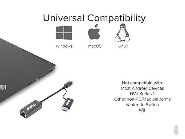 Multi-platform USB-C adapter for fast 2.5Gb Ethernet connectivity on laptops, tablets, and more