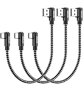 HOTNOW Short USB C Cable Right Angle 1ft, [3Pack 1ft] Portable USB-C Charger Nylon Braided Fast C...