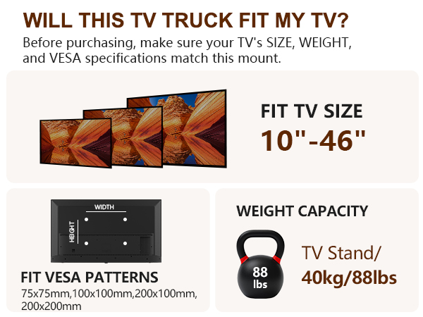 TV Stand with Wheels