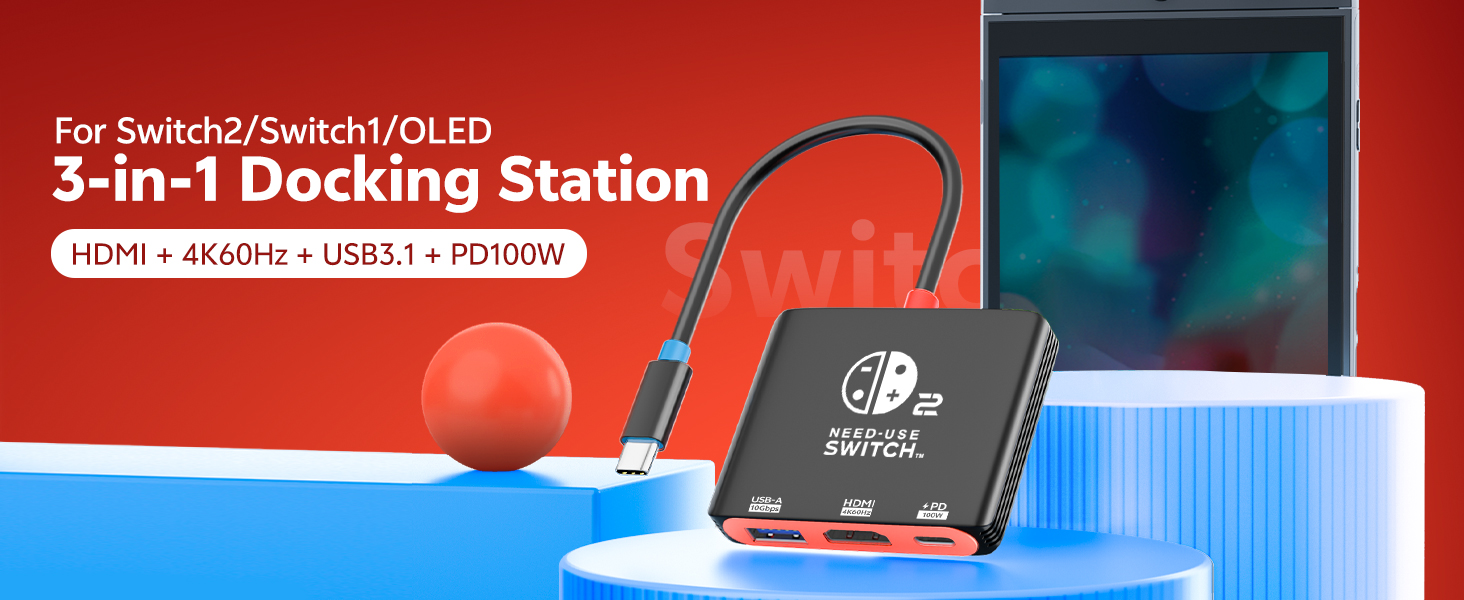 3 in1 Switch Portable Dock Station