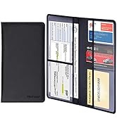 Wisdompro Car Document Holder Organiser, PU Leather Vehicle Insurance and Registration Holders Wa...