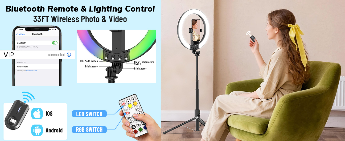 content creator essentials, ring light with tripod
