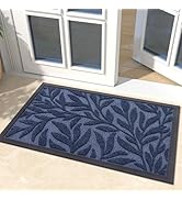 Smiry Front Door Mat Indoor Outdoor Entrance, Heavy Duty Natural Rubber Mat, Trap Dirt and Moistu...