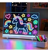 Light Up Led Drawing Board for Kids - Rechargeable 9.8"x13.8" Acrylic Led Note Board with 7 Color...