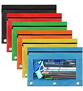 Gloween 6 Pack Binder Pencil Pouches for 3-Ring Notebook Binder, Fabric Pencil Pouches Cases Pock...