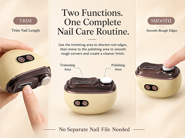 2-in-1 Smart Electric Nail Clipper &amp; Polisher