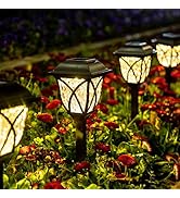 GIGALUMI Solar Lights Outdoor Waterproof, 6 Pack LED Solar Garden Lights, Solar Lights for Outsid...