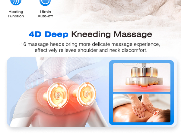 neck and shoulder massager with heat shiatsu neck and back massager shoulder massager