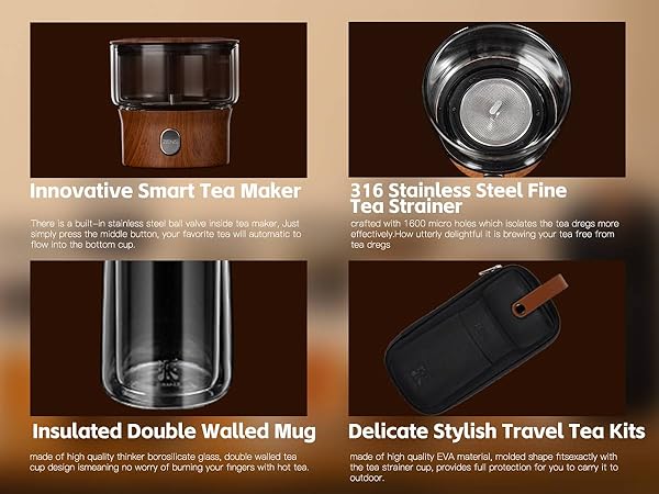 ZENS PAI 3.0 Version Modern Solo 3-in-1 One Touch Tea Maker Glass Tea Infuser