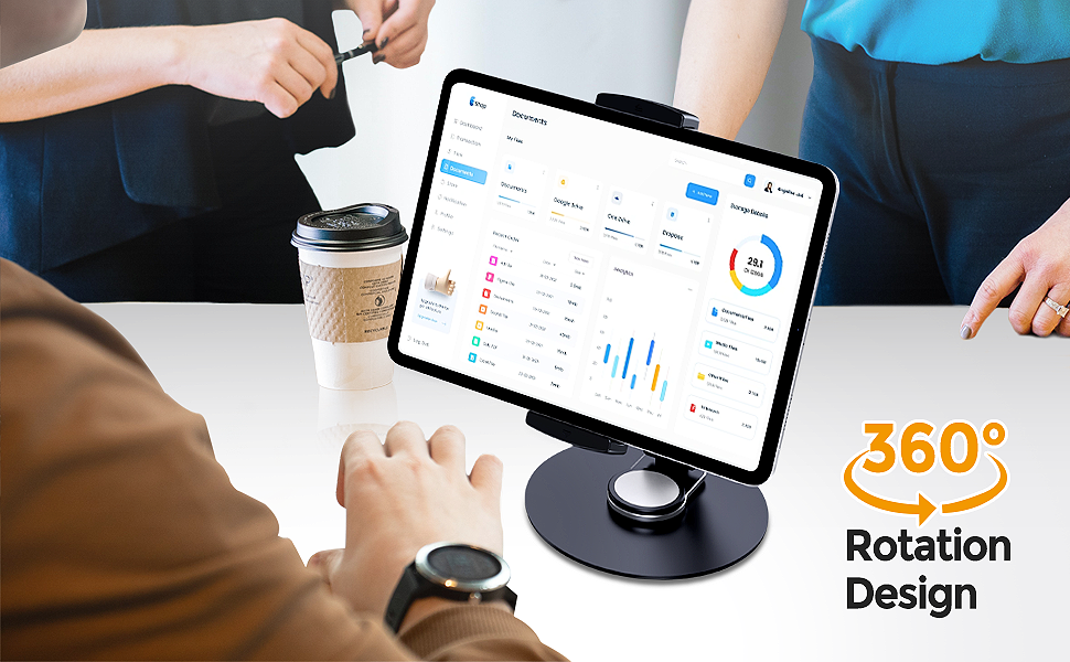 tablet stand holder iPad adjustable 360 rotating base desk aluminum tablet stand iPad air mini pro