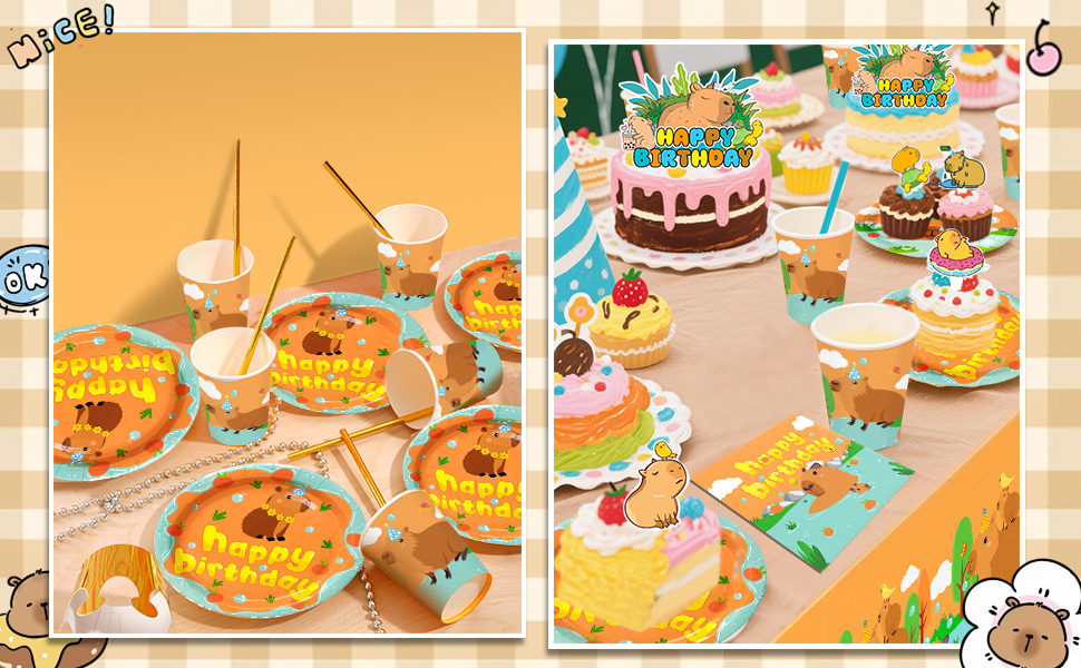capybara birthday decorations