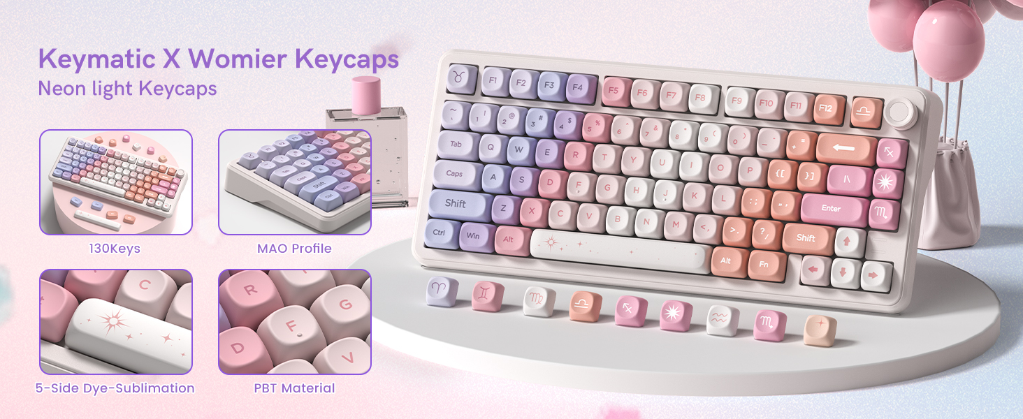 Keymatic PBT Keyboard Keycaps 126 Keys