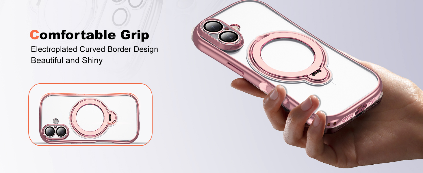 Clear Phone Case with 360° Rotatable Magnetic Stand
