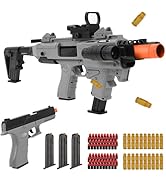 Spcozgil Soft Bullet Two Modes Toy Gun Shell Ejecting with 80 Soft Bullets 40 Shells, Realistic G...