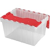 Akro-Mils 6648612-Gallon Plastic Stackable Storage KeepBox: Tote Container with Attached Hinged L...
