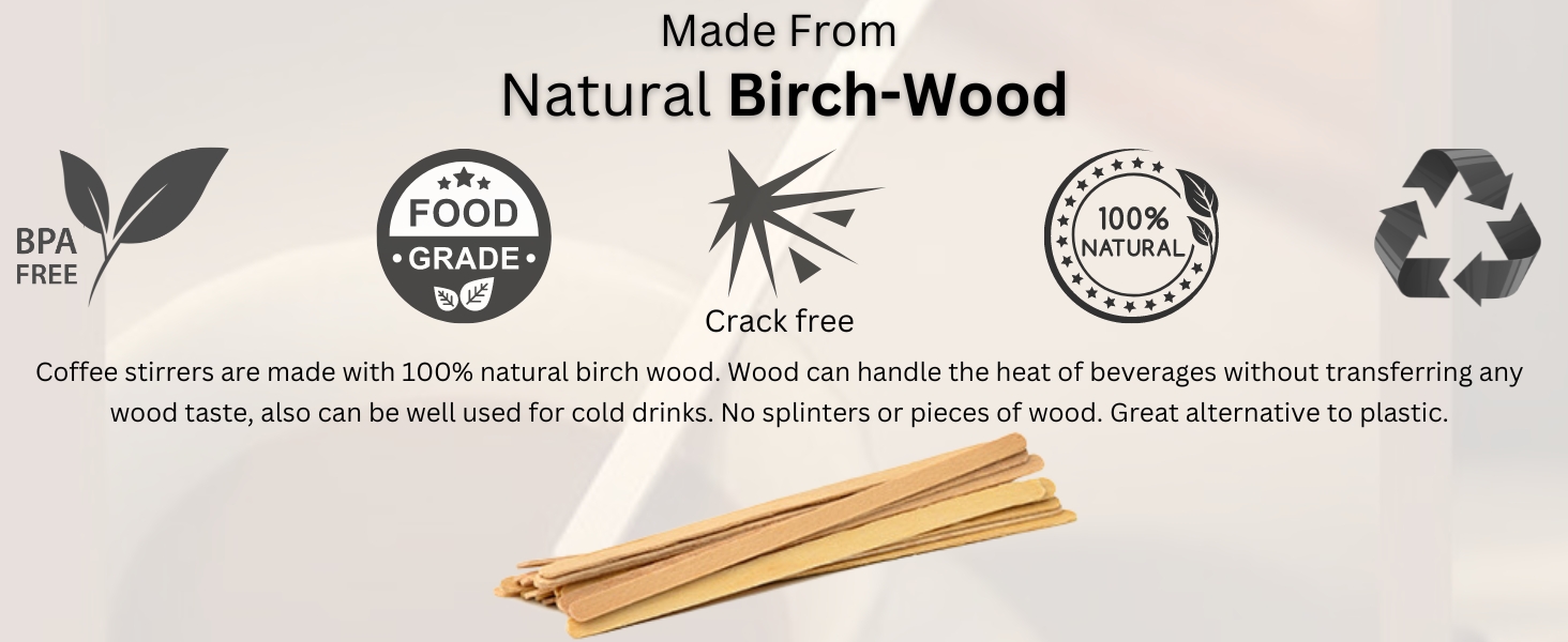 wooden coffee stirrers