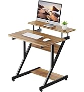 Dripex Computer Desk for Small Spaces, Z Shaped Small Computer Desk, 27.5 inch Compact Desk with ...