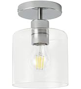 KLSS Chrome Semi Flush Mount Ceiling Light,Modern Farmhouse Ceiling Light Fixture for Closet Entr...
