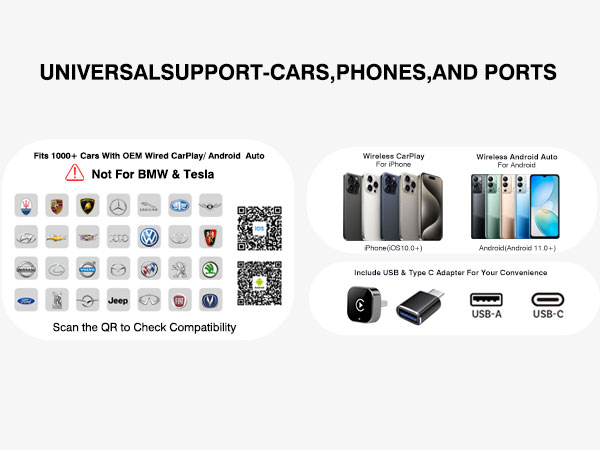 wireless car adapter apple carplay bluetooth adapter