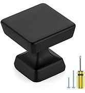 Ravinte Decor 30 Pack Black Cabinet Knobs 1.2 Inch Square Kitchen Cabinet Knobs for Dresser Drawe...